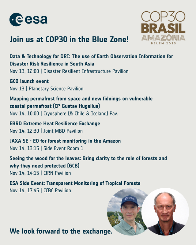 ESA sessions during the first week of COP30.
