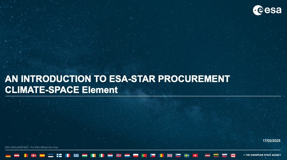 Presentation slides CLIMATE-SPACE - an introduction to Procurement