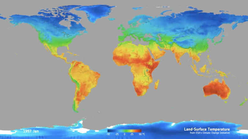 New Land Surface Temperature record available from the ESA CCI