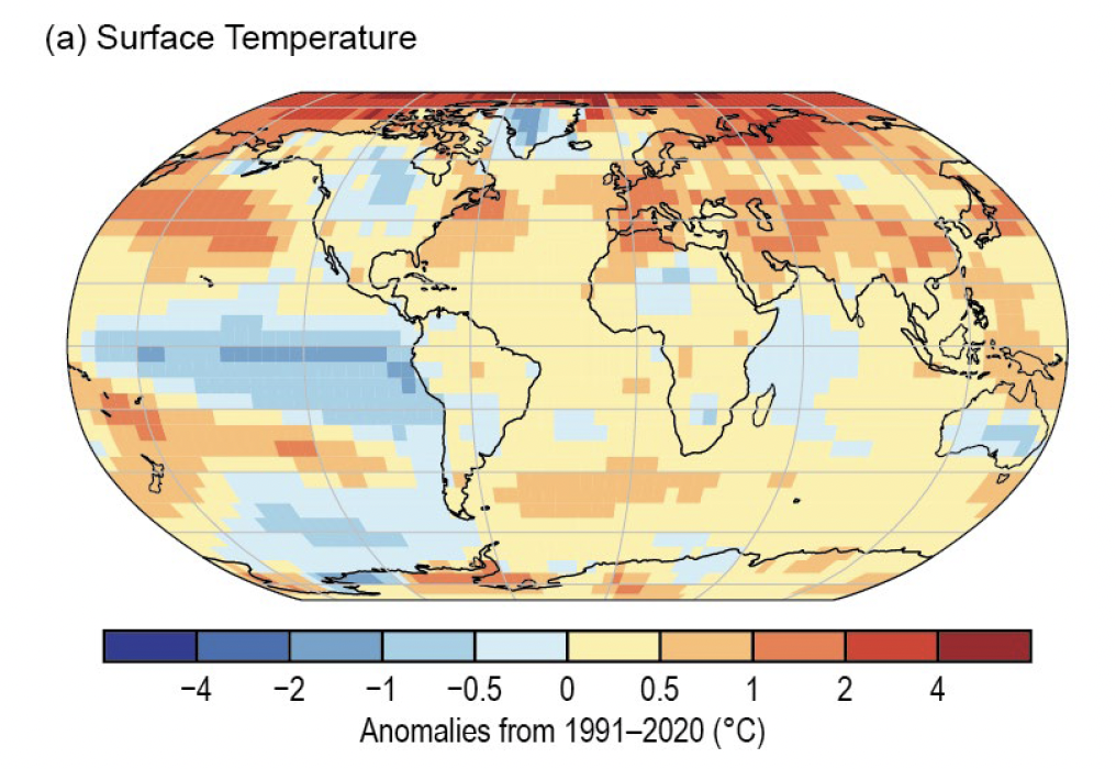 Global land and ocean surface annual temperature anomalies (NOAA NCEI)