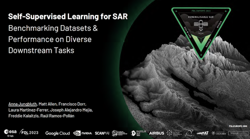 Presentation slides: Self-Supervised Learning for SAR; Benchmarking Datasets and Performance on Diverse Downstream Tasks