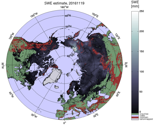 Evaluation of snow cover and snow water equivalent in the