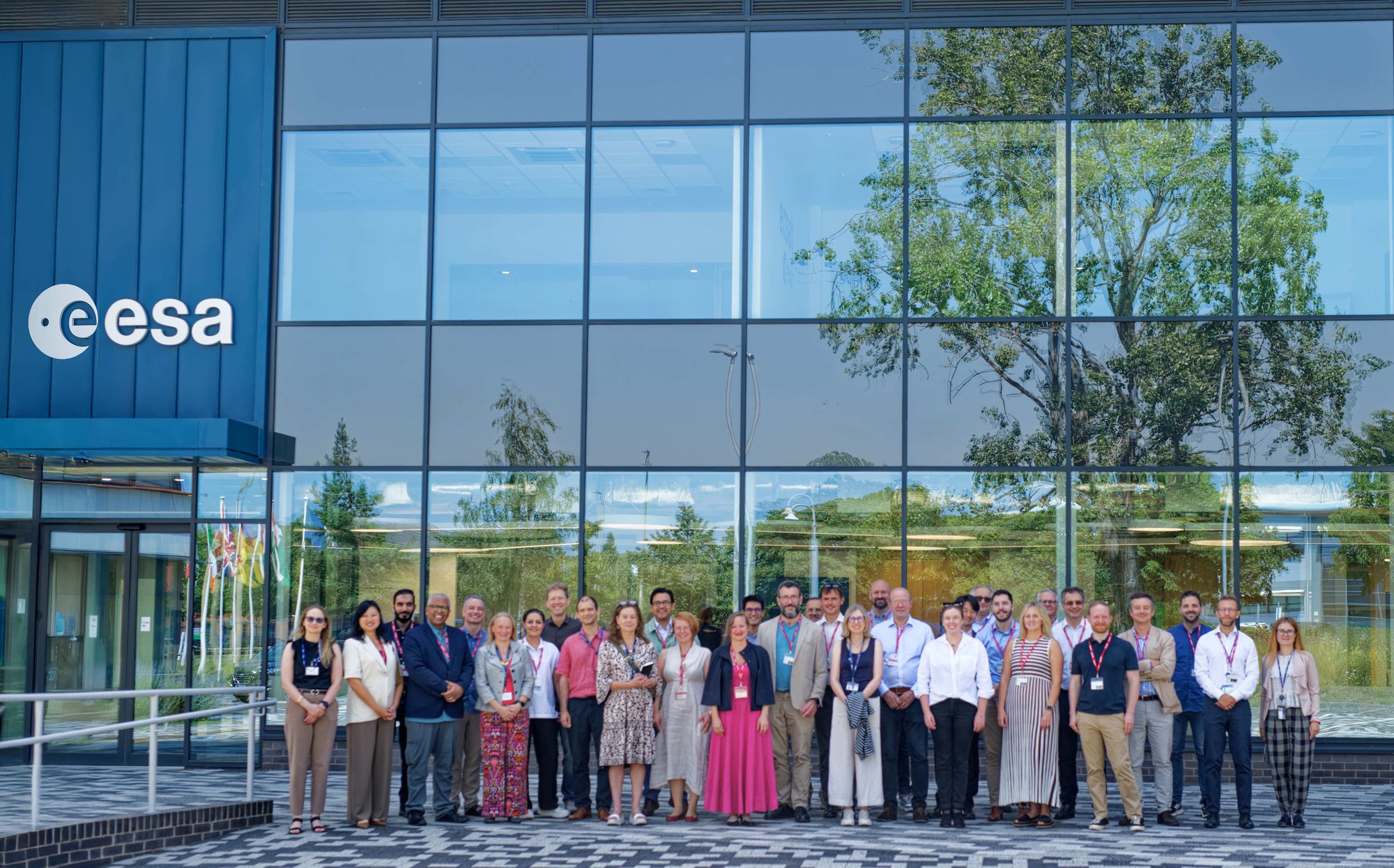 Participants at the ESA and European Commission Joint Research Centre workshop on Earth Observation and the Global Goal on Adaptation, outside ESA ECSAT in Harwell, UK, June 2026. © Giulia Lombardi
