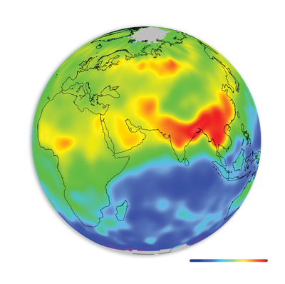 global warming earth map